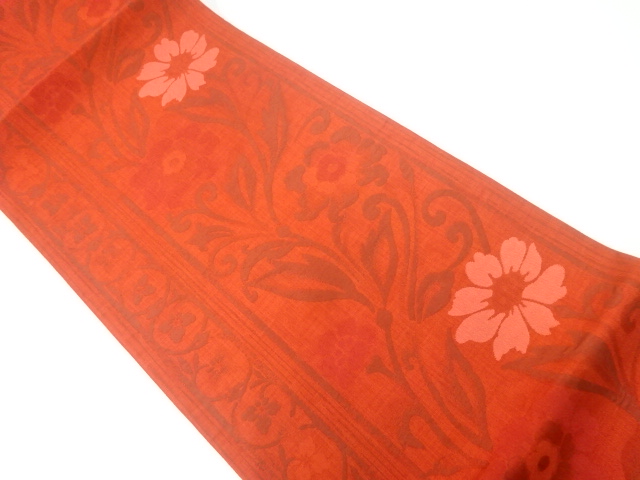 JAPANESE FUKURO OBI / WOVEN FLOWER ARABESQUE